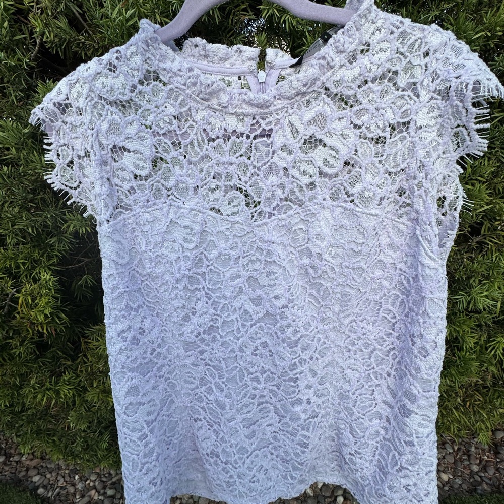 White House Black Market Lace Blouse - Light Purple